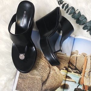 BCBGeneration Queenie Platform Wedge Thong Sandals